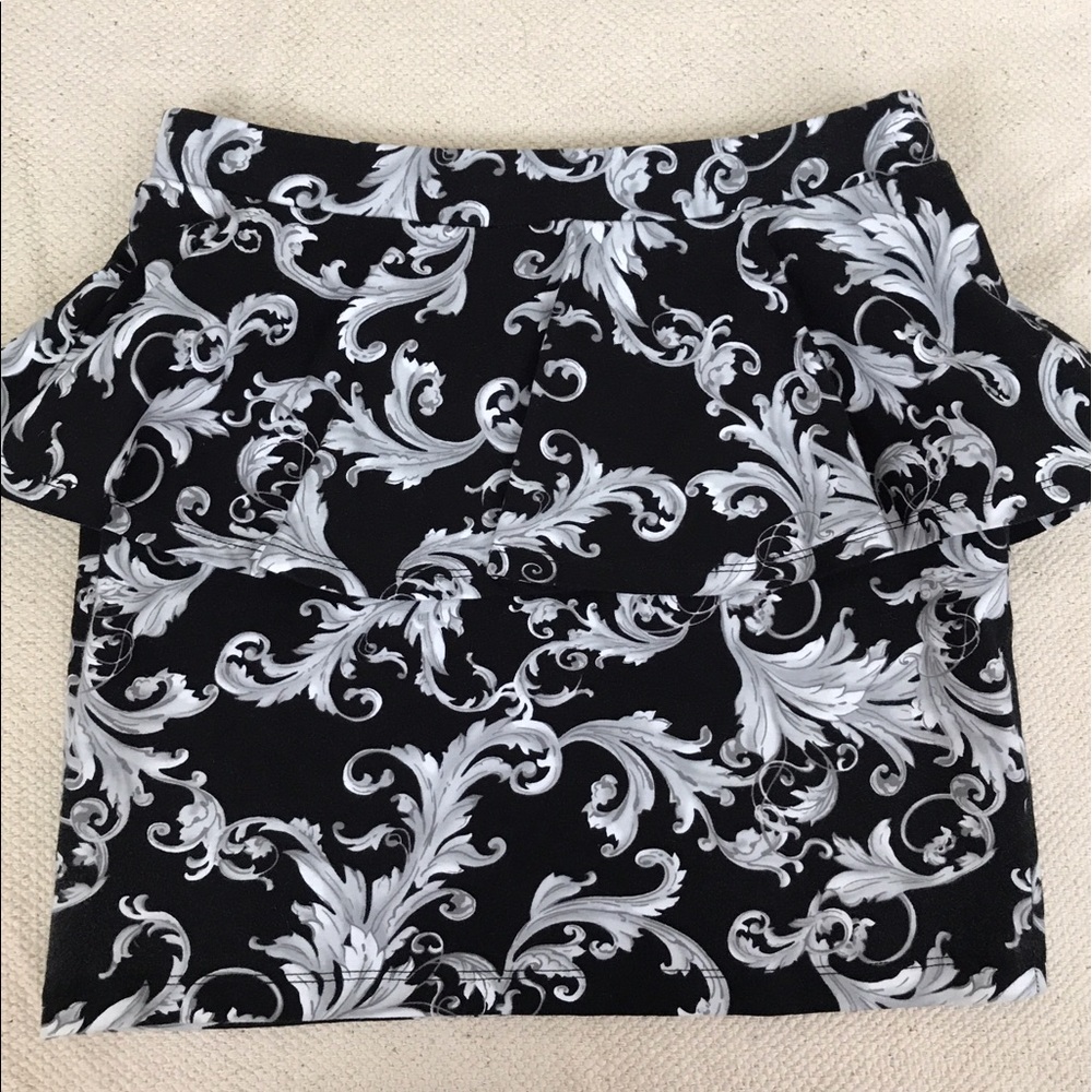 Black and White Peplum Skirt