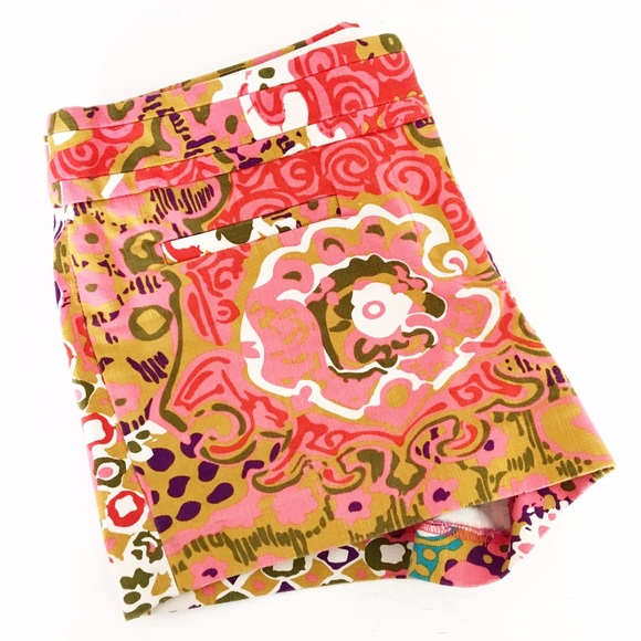 J. Crew Pants - J. Crew Floral Pink & Gold Medallion Shorts