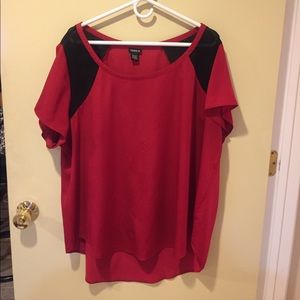 Sheer top with see through insets