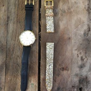 KATE SPADE Black watch⌚️with interchangeable band