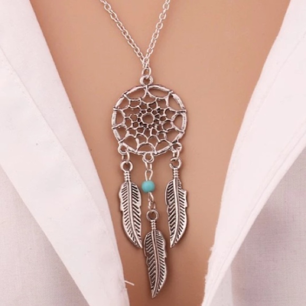 Dream catcher boho necklace