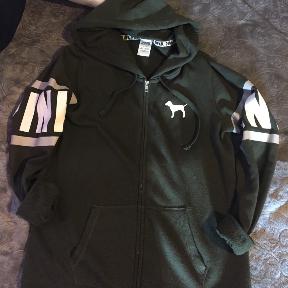ARMY GREEN PINKVS SWEATER FULL ZIPPER