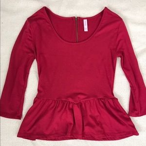 Red Peplum Shirt