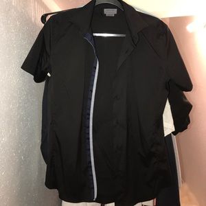 Superslim short sleeve black shirt