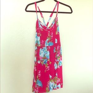 Pink floral summer dress