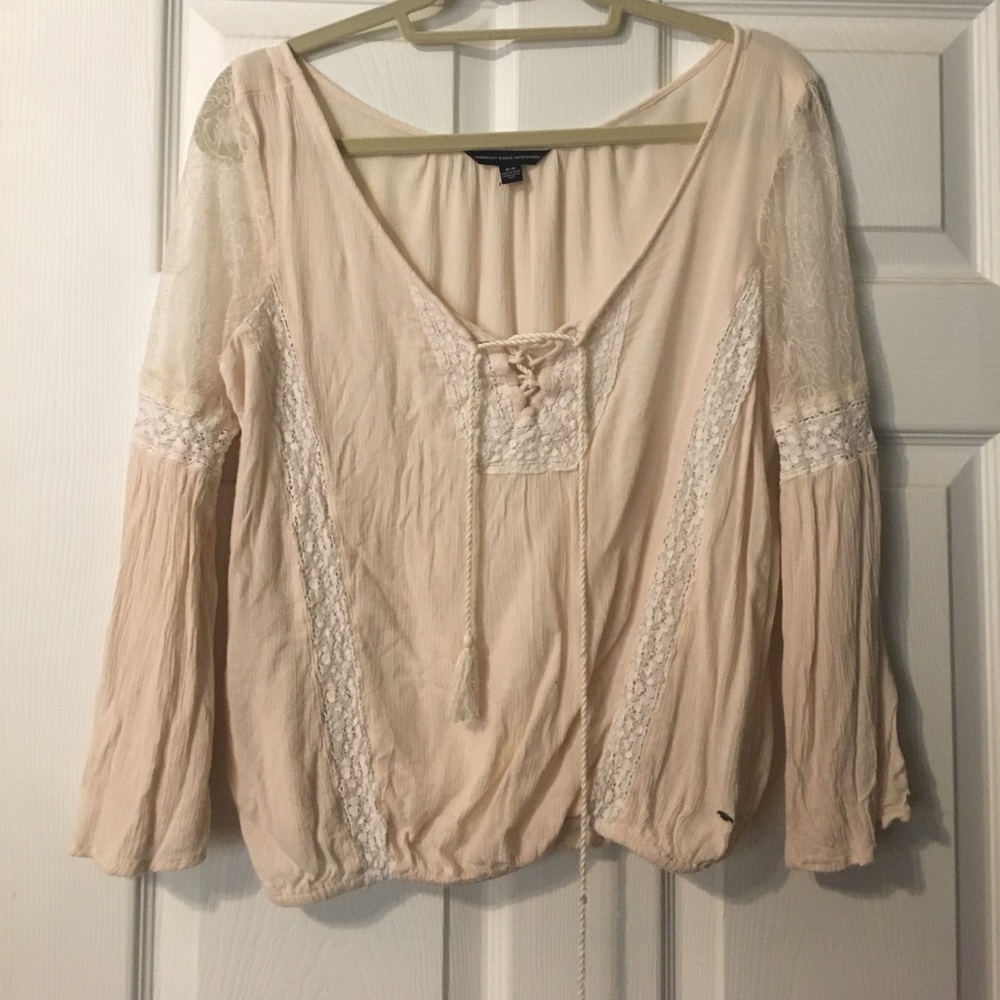 Off white boho shirt