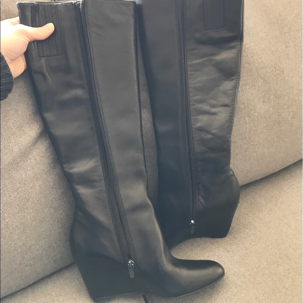 Via Spiga tall leather wedge boot