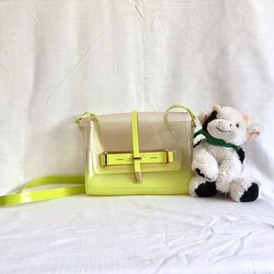 Vince Camuto jelly cross body bag chartreuse
