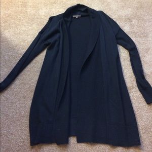 Extra long open knit cardigan