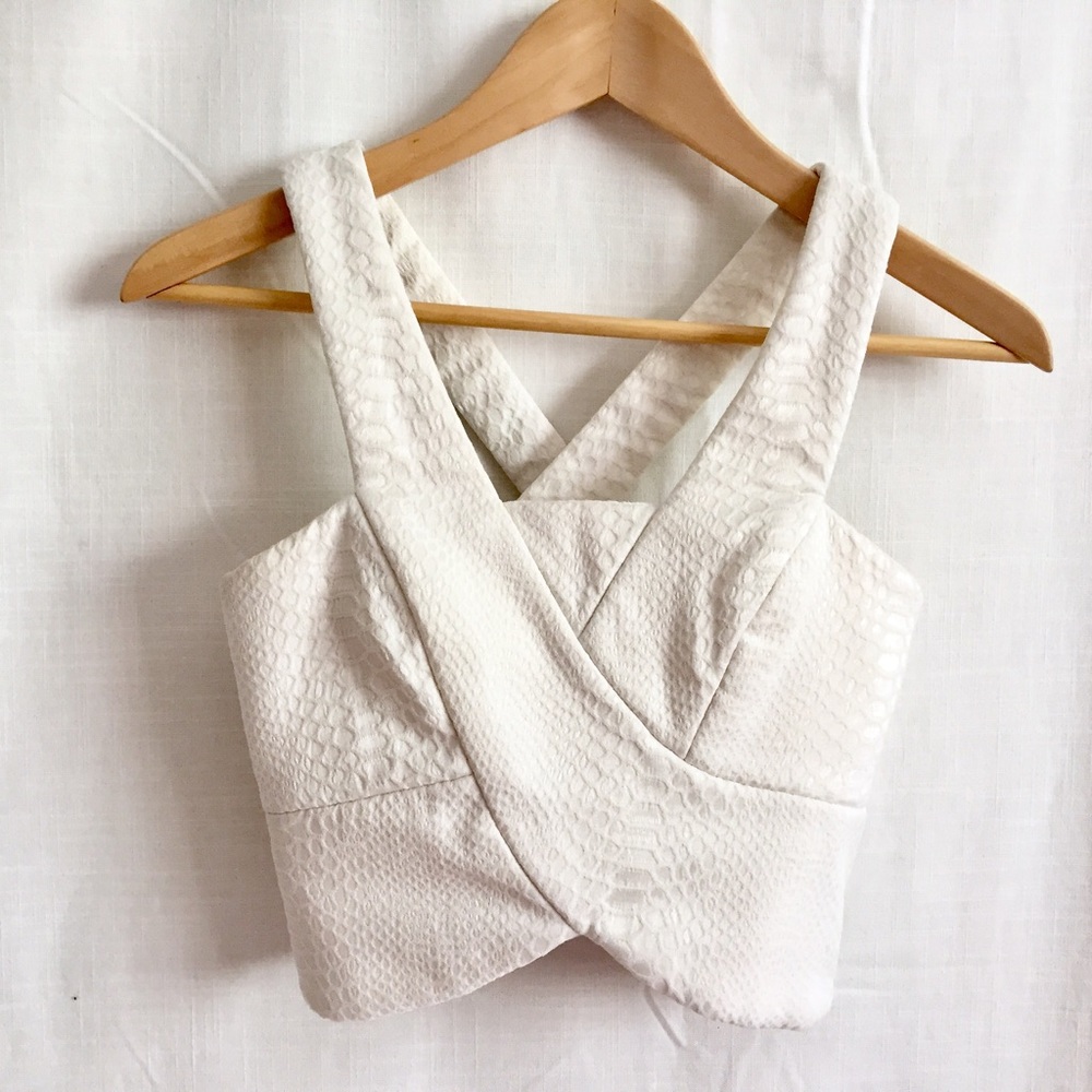 Maurie & Eve Goddess snake texture halter crop top
