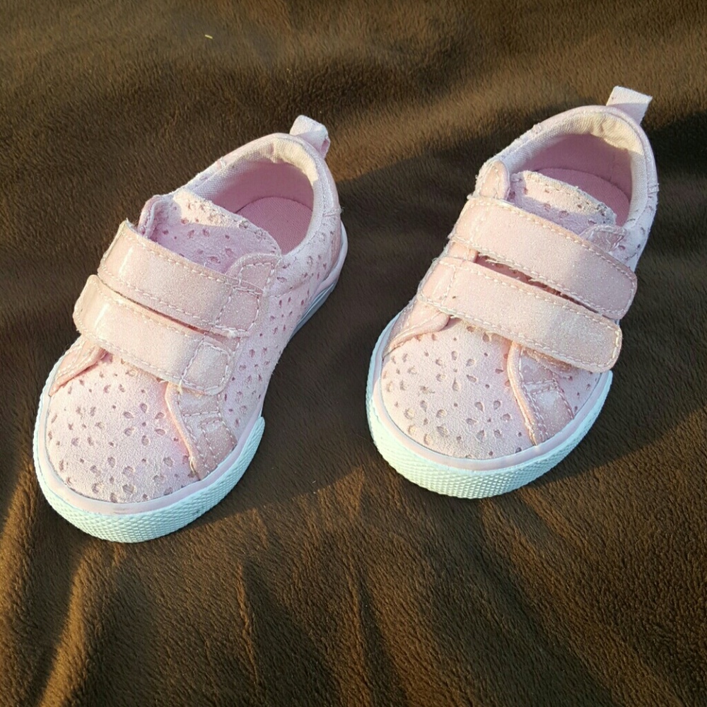 Pink Eyelet Sneakers