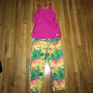 cute under armour outfit capris & tank