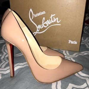 Christian Louboutin Pigalle 120 Patent Nude Shoes