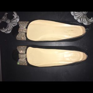 Kate spade ♠️ black patent leather flats size 10!