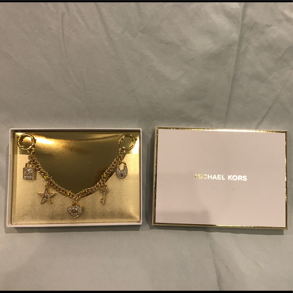 NWT Crystal Pavé Gold-Tone Bag Charm