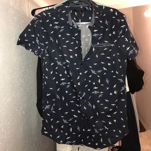 Dark blue bird shirt