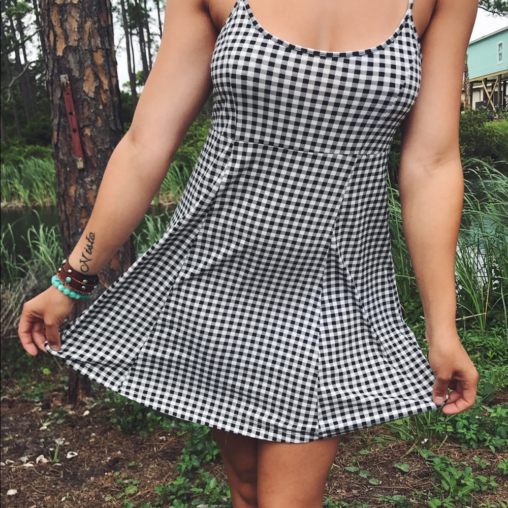 Skater checkered dress