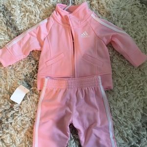Adidas baby girl 2-piece tricot tracksuit set