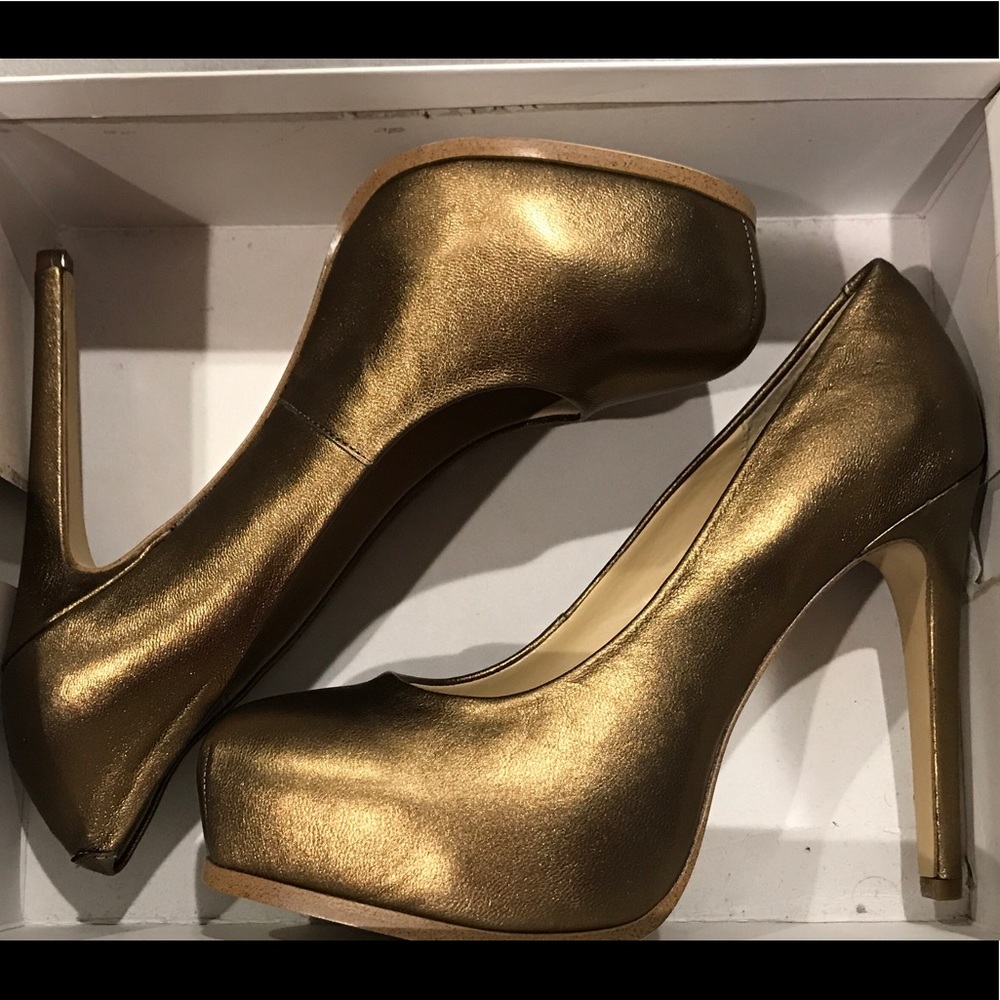 Kelsi Dagger Bronze Linzy High Heels Size 9.5