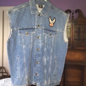 Harley Davidson denim vest embroidered
