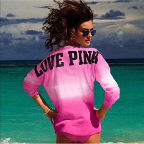 PINK by Victoria's Secret Pink Ombré Varsity Crew - Picture 1 of 1