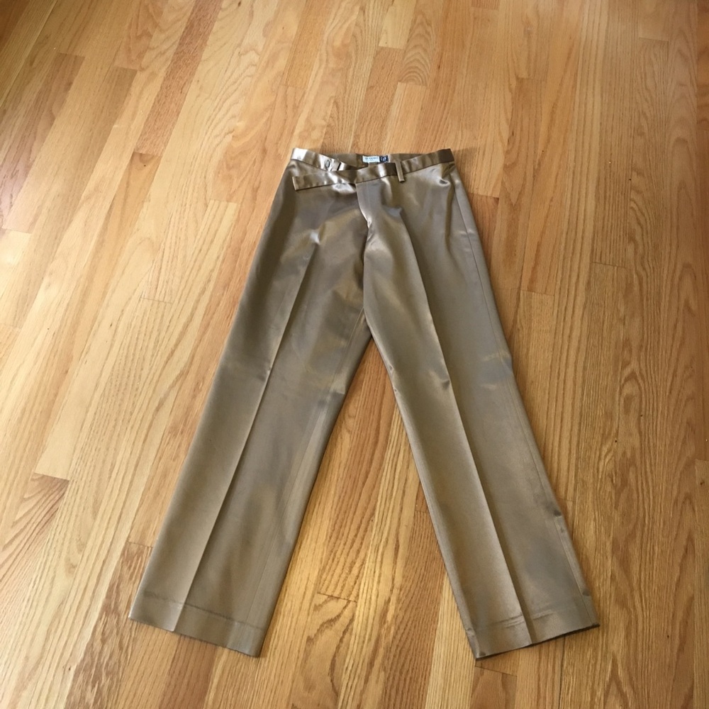 Cropped Metallic gap pants\ gold