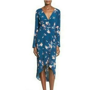 ASTR Teal Floral High Low Dress sz L