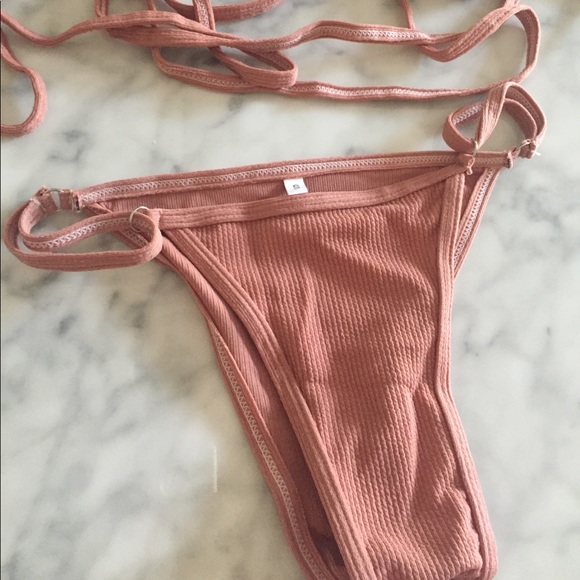 •  Nude Laced Up Bikini • - Picture 4 of 4