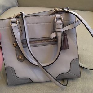 Grey leather cross body bag