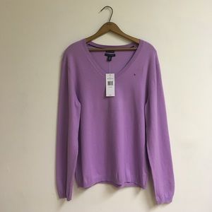 Tommy Hilfiger lavender v-neck sweater