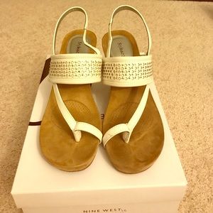 Studded white sandals