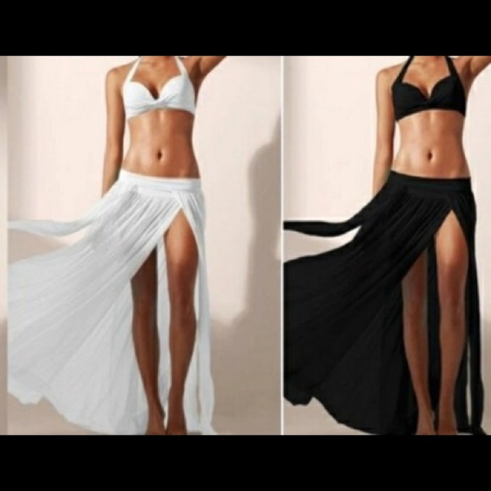 ⚡️SALE⚡️Flirty Sheer Beach Cover Up Slit Skirt