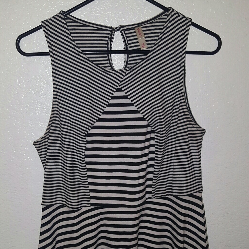 Black and white striped xhiliration dress