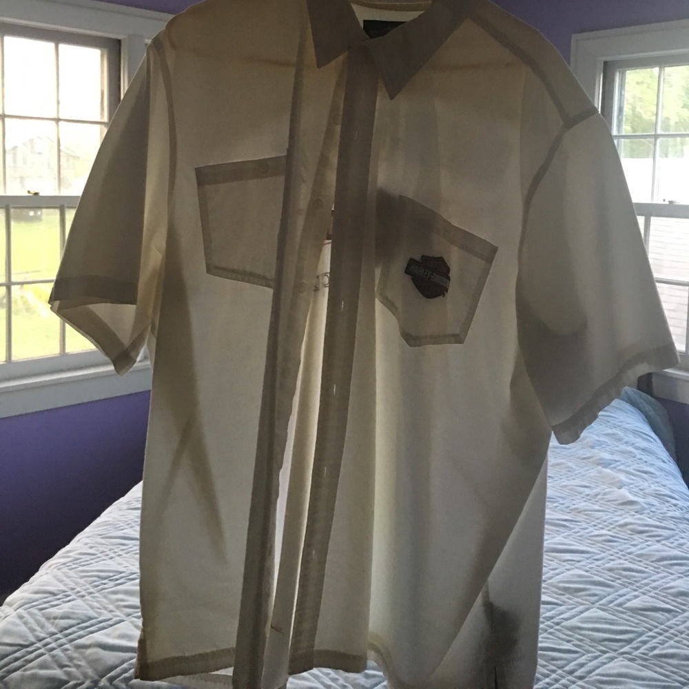 Harley Davidson 2xl white dress shirt