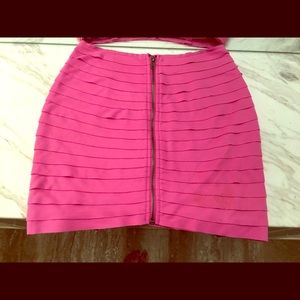 Fuschia Skirt with front zipper