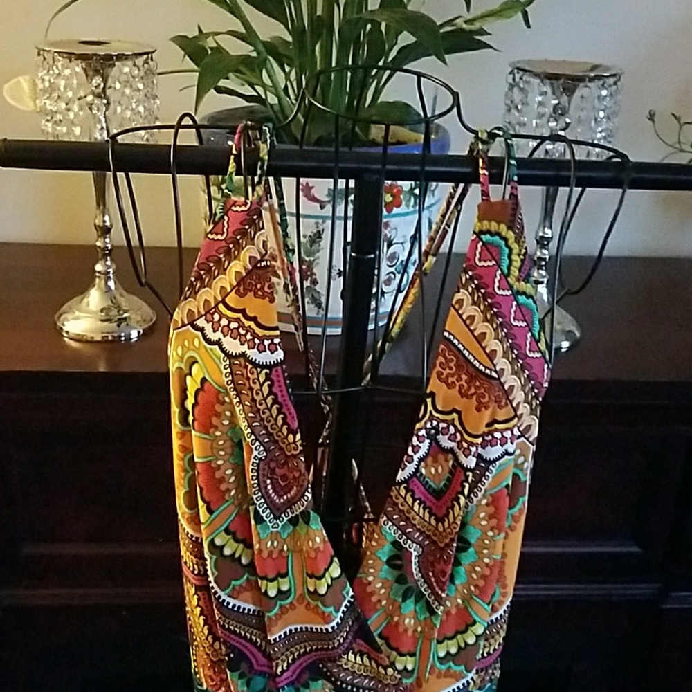 SALE! Med Colorful Sexy deep tribal Jumpsuit