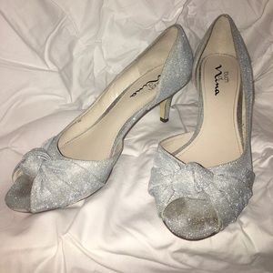 Sparkly, Silver Heels