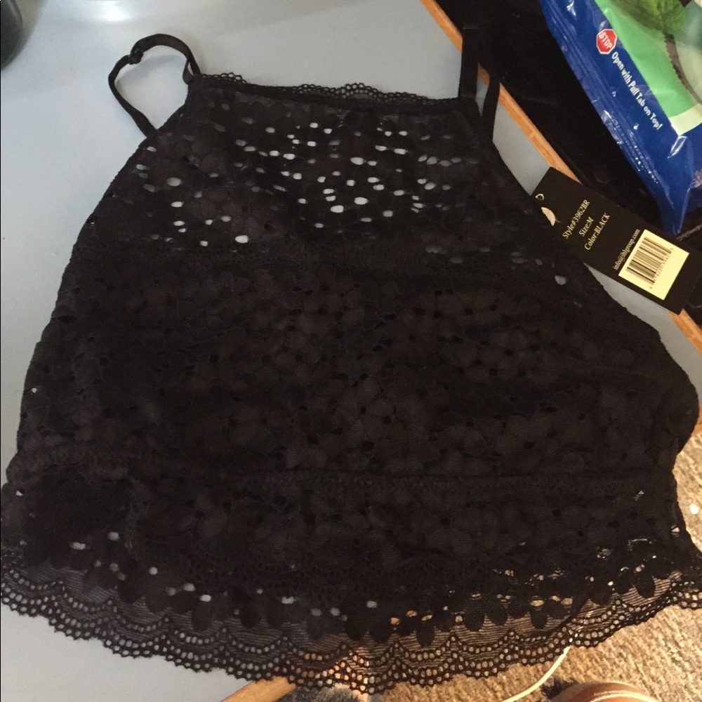 Black lace bralette