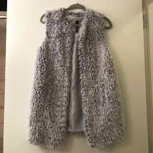Design Lab gray fur vest