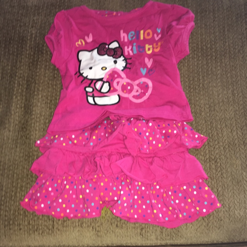 A Hello Kitty set of shirt and skirt