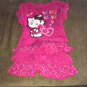 A Hello Kitty set of shirt and skirt