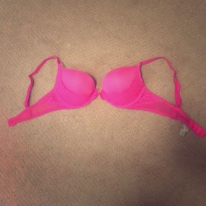 Victoria's Secret hot pink lace push-up bra 34B