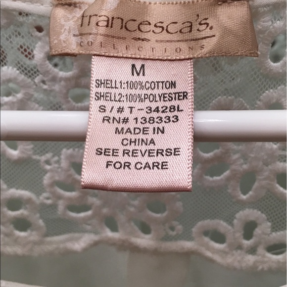 Francesca's Collections Tops - Light White Floral Top Francesca's Collections Tops - Light White Floral Top
