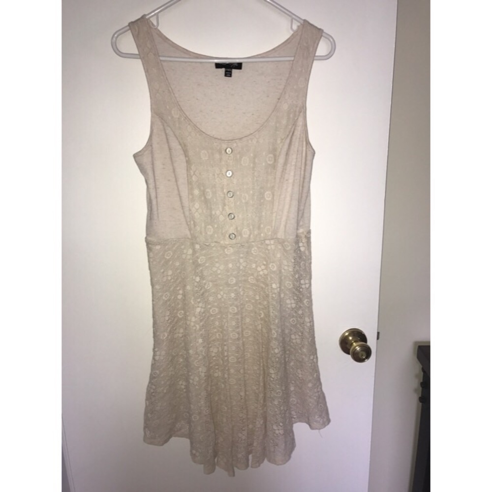 Summer Lace Mini Cream Dress Sz Large L