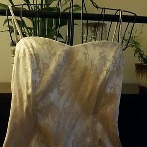Gold bustier tank with light boning