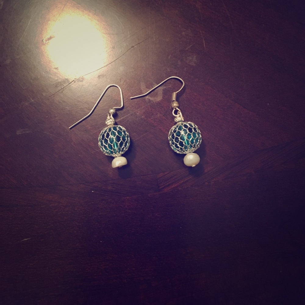 Blue crystal earrings