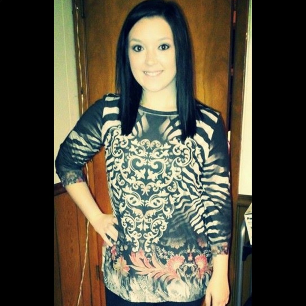 Pattern mixed blouse. Worn once