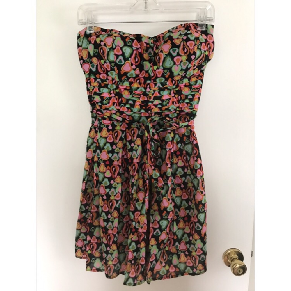 Strapless Summer "Pears" Design Dress Sz M