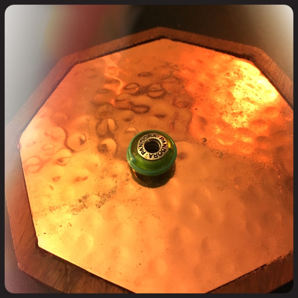 Green Glass Pandora Charm