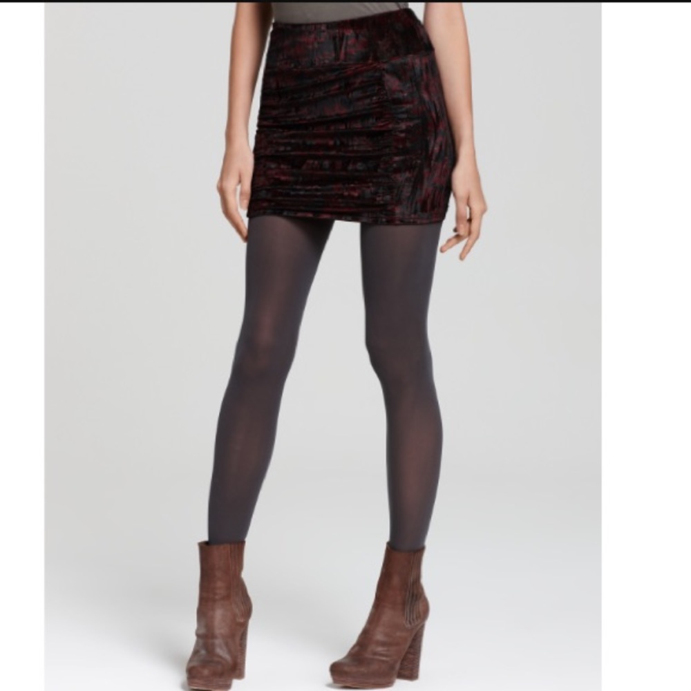 Free People velvet mini skirt